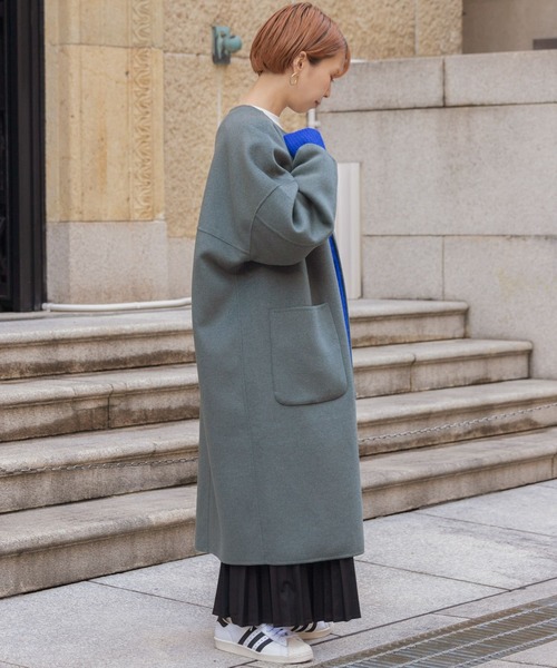 「ITEMS URBANRESEARCH」 ノーカラーコート FREE ライトベージュ レディース_画像7