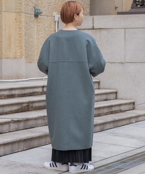 「ITEMS URBANRESEARCH」 ノーカラーコート FREE ライトベージュ レディース_画像9