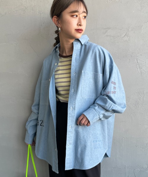 Nilway ワンポイント花刺繍長袖シャツ | AND DAY 公式サイト
