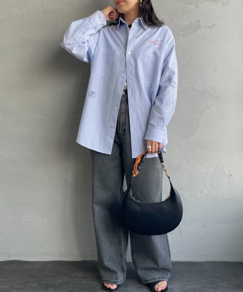 FRAMeWORK×PAYDAY 刺繍入り長袖シャツ　ステンシル入り マチ付き PAYDAY/ペイデイ 別注刺繍シャツ(505849060) | フレームワーク