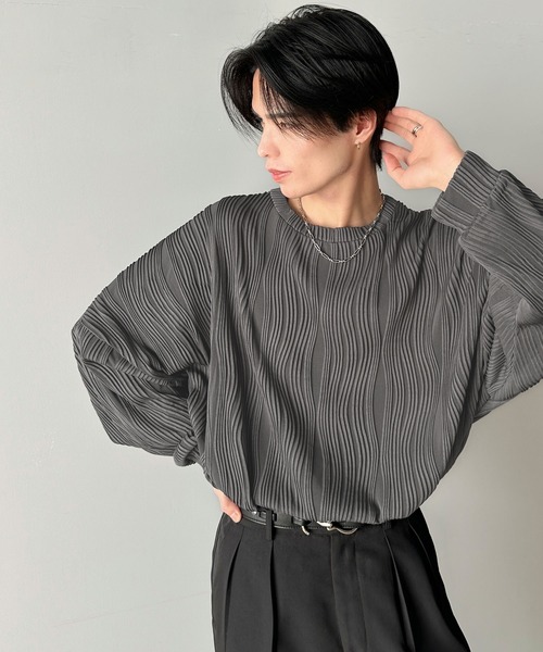 長袖Tシャツ メンズ ジャガード ループ装飾デザイン 2色 楽天市場】△送料無料△ ロンT メンズ 長袖Tシャツ ジャガード
