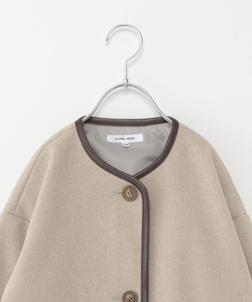 「GLOBAL WORK」 「KIDS」ノーカラーコート 150cm グレー系その他2 キッズ_画像3