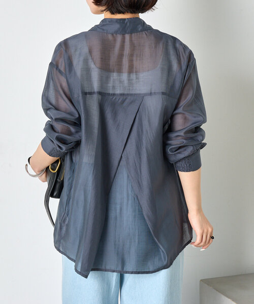 Jena espace merveilleux シアーバッククロスブラウス シアーバッククロスシャツ（シャツ/ブラウス）｜Jena espace