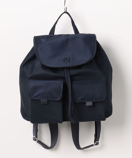 COLE HAAN ネイビー リュック・バックパック COLE HAAN デイバック リュック ナイロンフラップバックパック