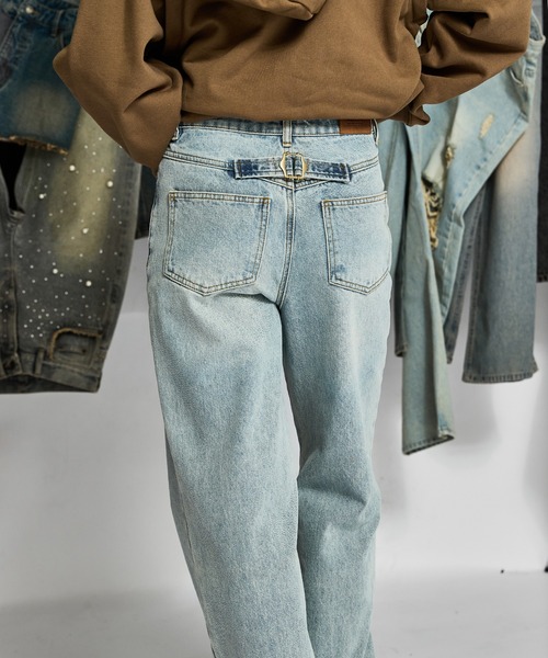 a*a様 ACLENT アクレント　ワイドストレートパンツ　デニム ACLENT（アクレント） ジーンズ デニム デニムパンツ バックル