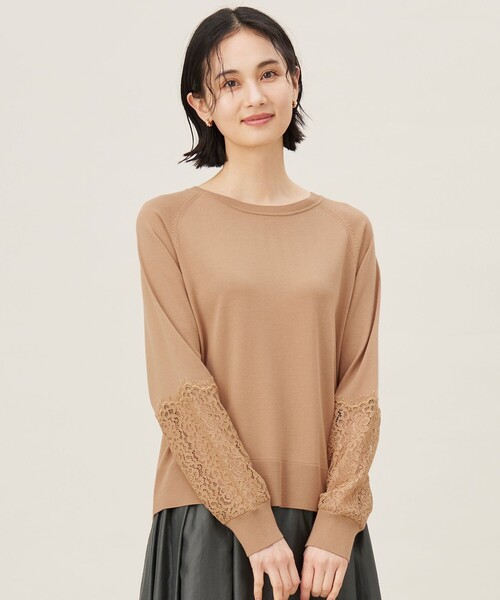 ニット セーター レースコンビ ニット レディース JILL STUART ニット セーター レースコンビハイゲージニット