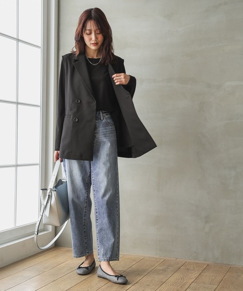 GLOBAL WORK ベスト ジレ お手入れラクラクセットアップ/ジレ