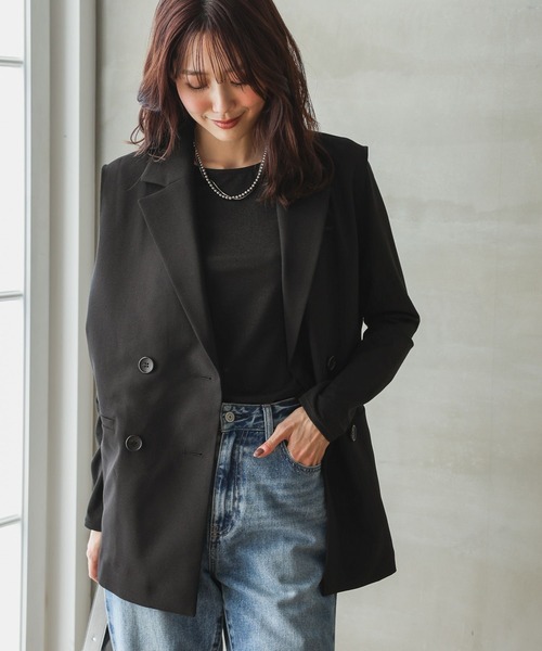 GLOBAL WORK お手入れラクラクセットアップ ショート丈 ジレ ブラック GLOBAL WORK ベスト ジレ お手入れラクラクセットアップ/ジレ