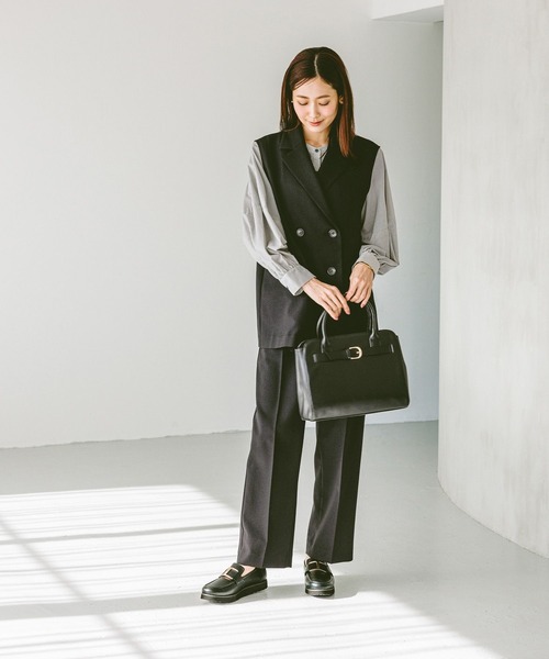 GLOBAL WORK ベスト ジレ お手入れラクラクセットアップ/ジレ