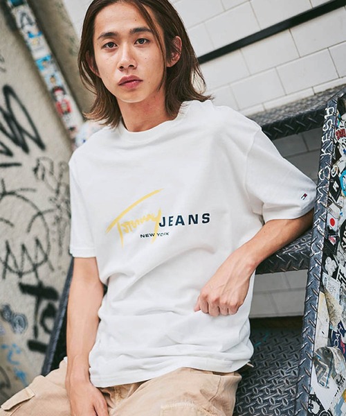 TOMMY JEANS（トミー・ジーンズ） tシャツ レギュラーシグネチャーロゴ