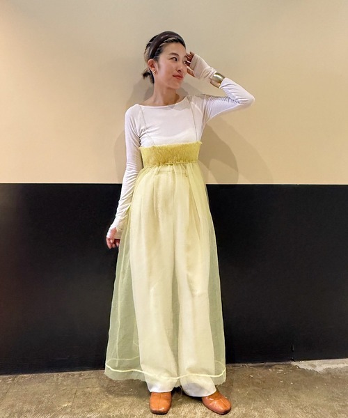 room153 ワンピース オーガンジーギャザーワンピース「room153