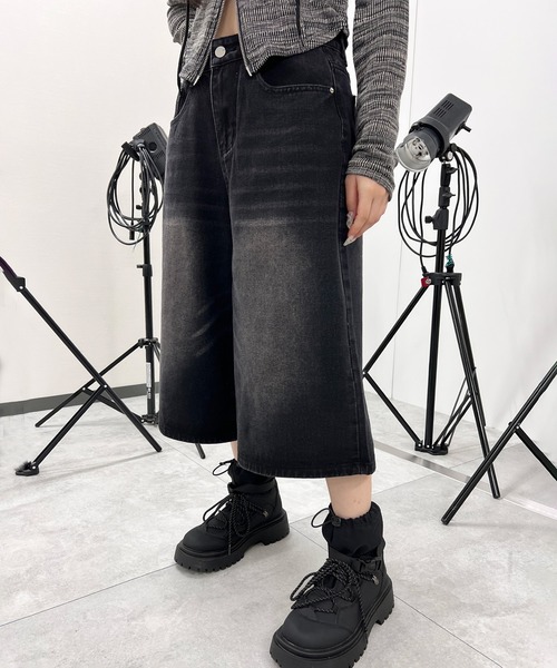 ハーフパンツ ワイドデニム ジーンズ カジュアル アメリカン ジーンズ デニム デニムパンツ ワイドデニムハーフパンツ