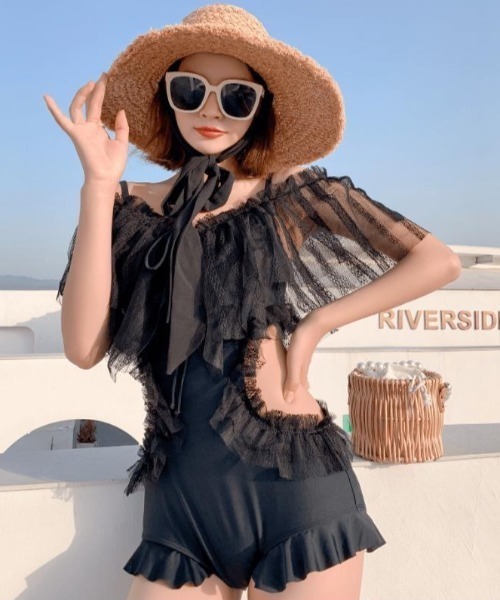 gossip!ロサンゼルス 水着 フリル レース ワンピース水着 レディース