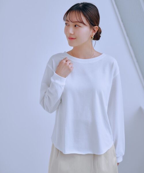 トレーナー スウェット カットアウトライトスウェットロンT 「低身長・小柄女性」 レディース トレーナー スウェット カットアウトライトスウェットロンT 「低