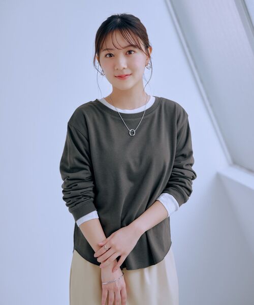 未使用　cohina カットアウトライトスウェットロンT　Sサイズ カットアウトライトスウェットロンT | 小柄・低身長女性向け