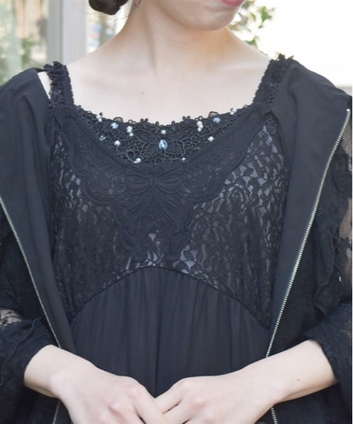 axes femme（アクシーズ ファム） タンクトップ ノースリーブ ビジュー