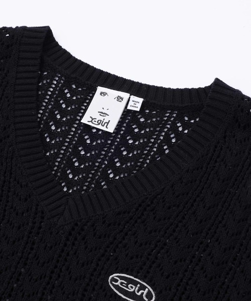 「X-girl」 Vネックニット ONE SIZE ブラック レディース X-girl 「X-girl」 Vネックニット ONE SIZE ブラック レディース
