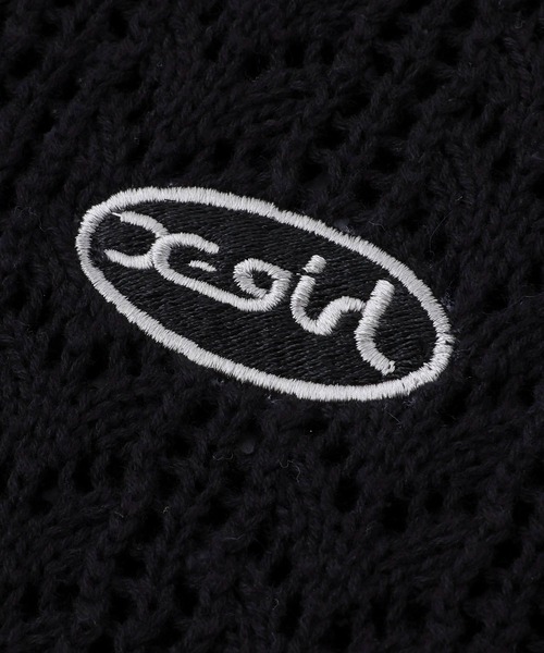 「X-girl」 Vネックニット ONE SIZE ブラック レディース X-girl（エックスガール）の「EMBLEM V-NECK KNIT TOP（ニット