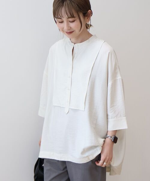 「AMERICAN HOLIC」 7分袖チュニック M アイボリー レディース