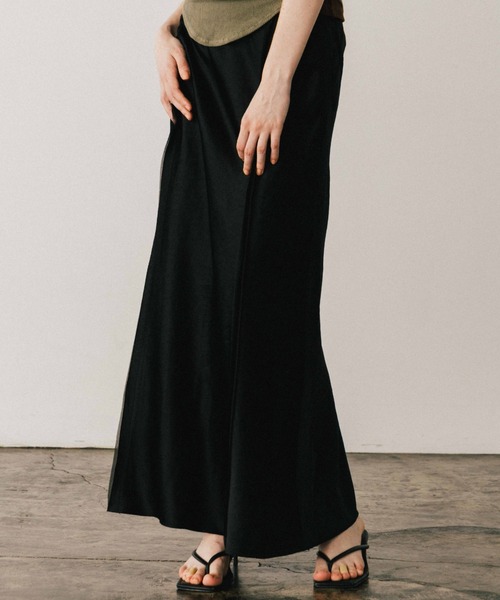CREDONA（クレドナ） スカート ACETATE LINEN SATIN SKIRT/アセテート
