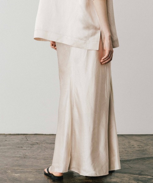 CREDONA（クレドナ） スカート ACETATE LINEN SATIN SKIRT/アセテート