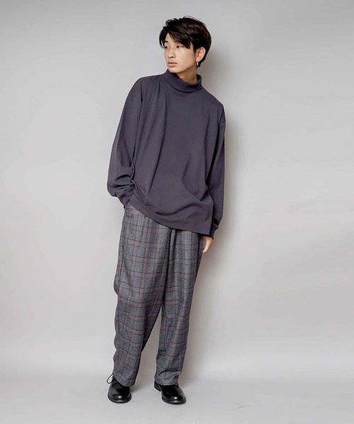 「UNIIT」 長袖Tシャツ MEDIUM チャコールグレー メンズ