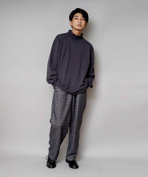 「UNIIT」 長袖Tシャツ MEDIUM チャコールグレー メンズ