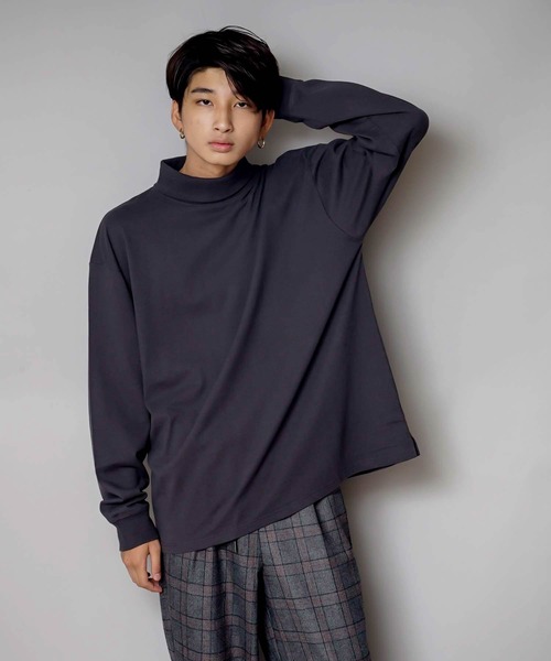 「UNIIT」 長袖Tシャツ MEDIUM チャコールグレー メンズ