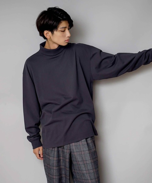 「UNIIT」 長袖Tシャツ MEDIUM チャコールグレー メンズ