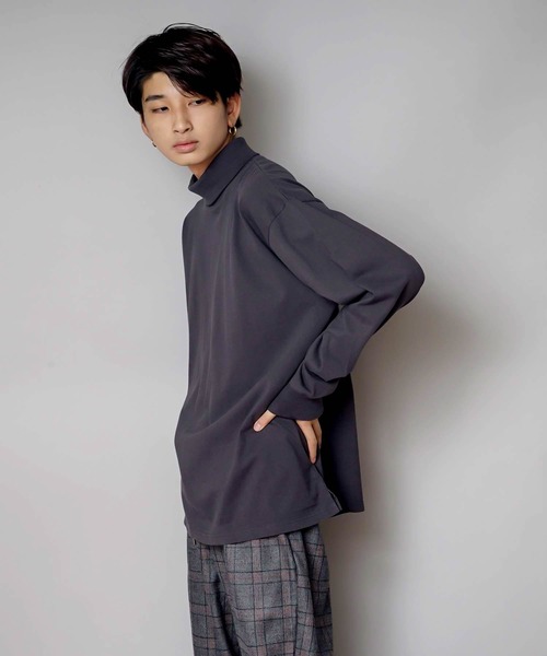 「UNIIT」 長袖Tシャツ MEDIUM チャコールグレー メンズ