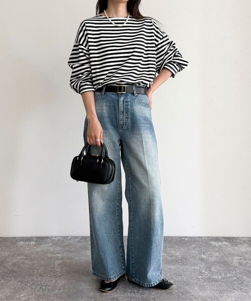 fredy emue（フレディエミュ） tシャツ ボーダーハートパッチプル