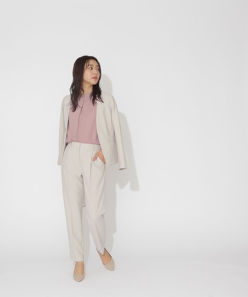 「NATURAL BEAUTY BASIC」 ノーカラージャケット SMALL ブラック レディース