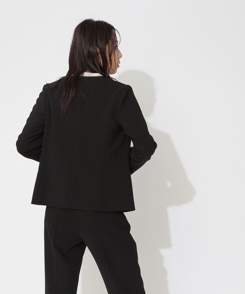 「NATURAL BEAUTY BASIC」 ノーカラージャケット SMALL ブラック レディース