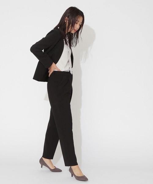 「NATURAL BEAUTY BASIC」 ノーカラージャケット SMALL ブラック レディース