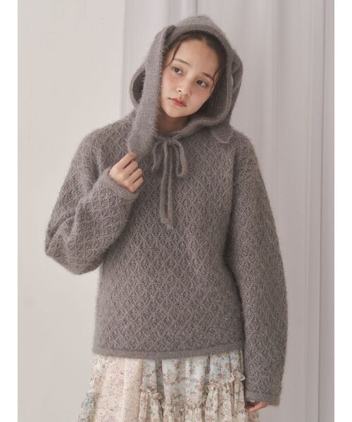 ニット セーター NEP YARN KNIT SWEATER レディース nemne ニット セーター アソート柄手編み風ニット レディース