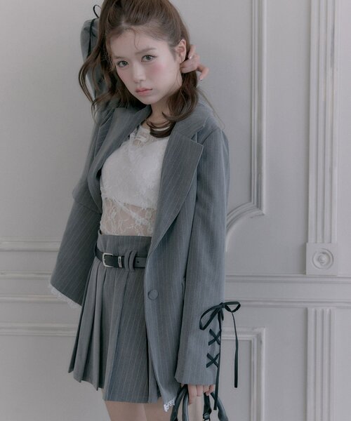 OLIVE des スカート 「PinSucreCollection」合皮ベルト付き