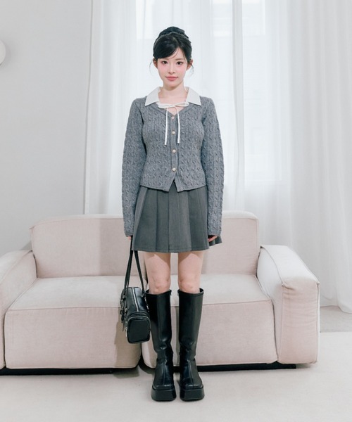 PATOU ベルト付きプリーツ スカート スカート ベルト付きチェーンプリーツミニスカート : ZOZOTOWN Yahoo