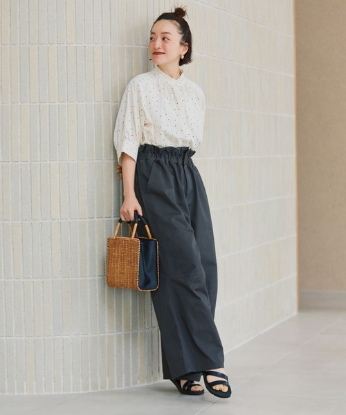 「studio CLIP」 7分袖ブラウス LARGE ライトグレー レディース_画像6