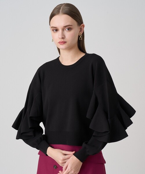 ANAYI（アナイ） ニット セーター カスケードスリーブ プルオーバー