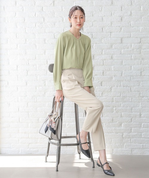 「GLOBAL WORK」 長袖ブラウス LARGE コーラルピンク レディース