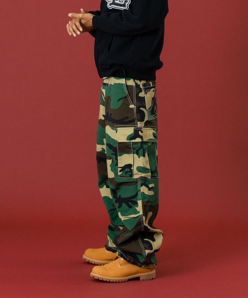 BBM【ERL】Camo Cargo Pants S カーゴパンツ XLARGE（エクストラ ラージ） カーゴパンツ X STITCH CARGO PANTS