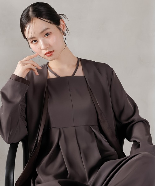 Kana パンツドレス フロントシアージャケット ワイドパンツ