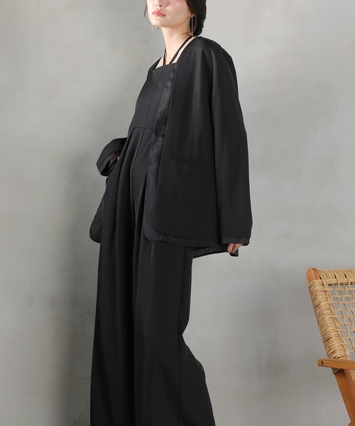 Kana パンツドレス フロントシアージャケット ワイドパンツ