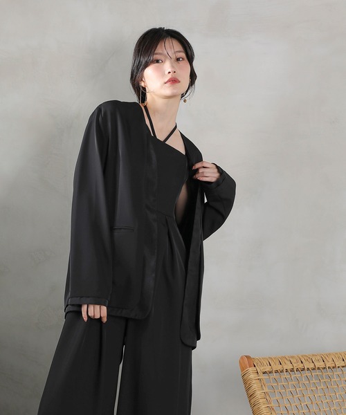 Kana パンツドレス フロントシアージャケット ワイドパンツ