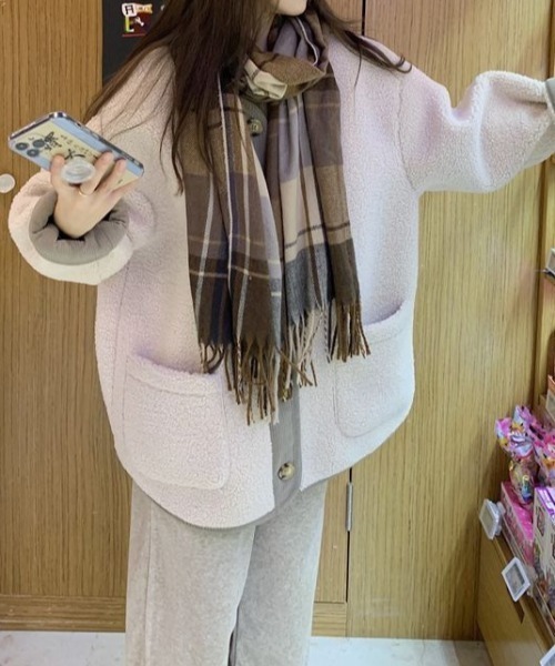 ジャケット ノーカラージャケット 「再入荷」「オーバーサイズ」「ボア