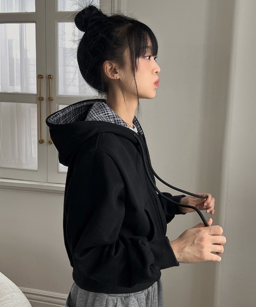 gossip!ロサンゼルス パーカー Y2K レトロ チェックパーカー /韓国っぽ