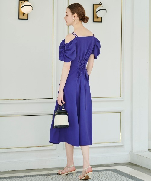 「AND COUTURE」 半袖ワンピース MEDIUM オフホワイト レディース_画像5