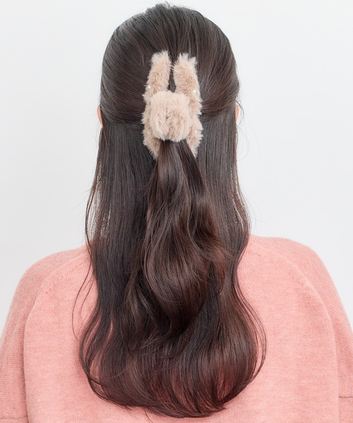 Heartdance（ハートダンス） ヘアクリップ 装飾ビジュー付ファーバンス