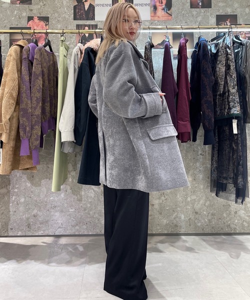 コート アウター ニードルパンチトベルベットオーバーコート / Needle-Punched Velvet Over Coat レディースの画像