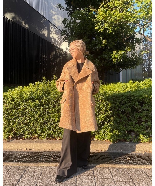 コート アウター ニードルパンチトベルベットオーバーコート / Needle-Punched Velvet Over Coat レディースの画像